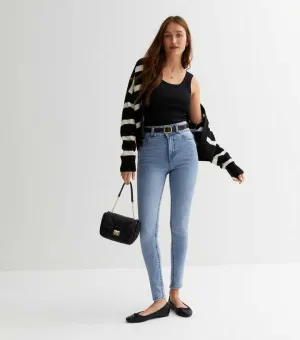 Pale Blue Lift & Shape High Waist Yazmin Skinny Jeans