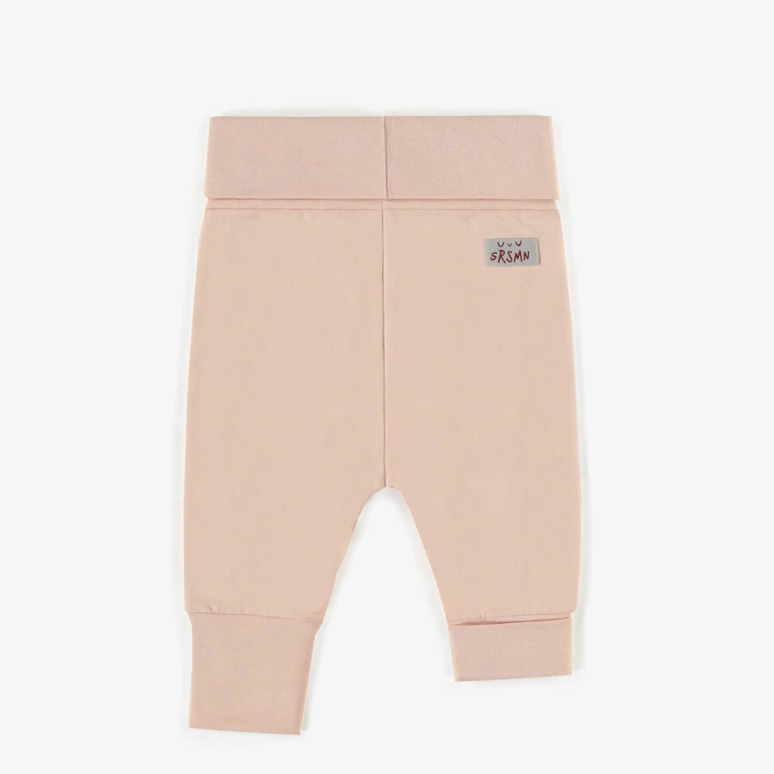 Pantalon évolutif rose en jersey extensible, bébé || Pink evolutive pants in stretch jersey, baby