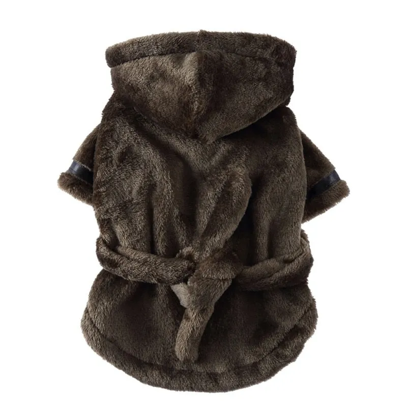 Pet Pajama Bathrobe With Hood, Dog Bath Towel for Puppy Small Dogs Cats