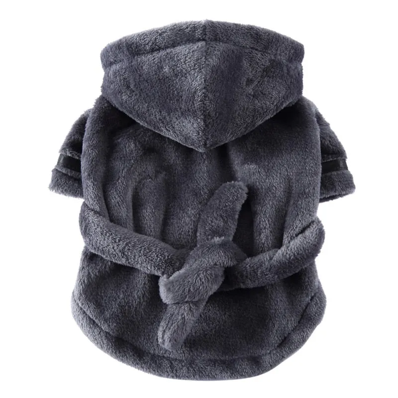 Pet Pajama Bathrobe With Hood, Dog Bath Towel for Puppy Small Dogs Cats
