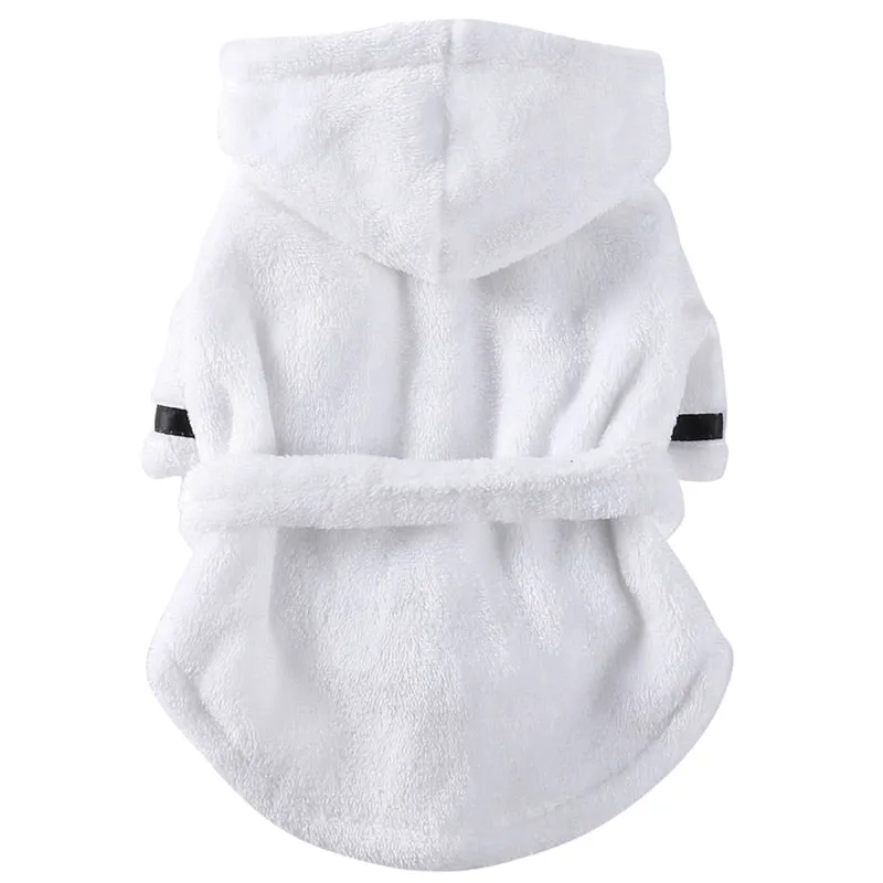 Pet Pajama Bathrobe With Hood, Dog Bath Towel for Puppy Small Dogs Cats