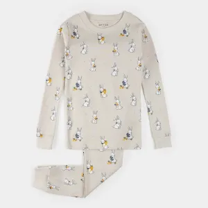 Petit Lem Egg Hunt Print on Crème PJ Set