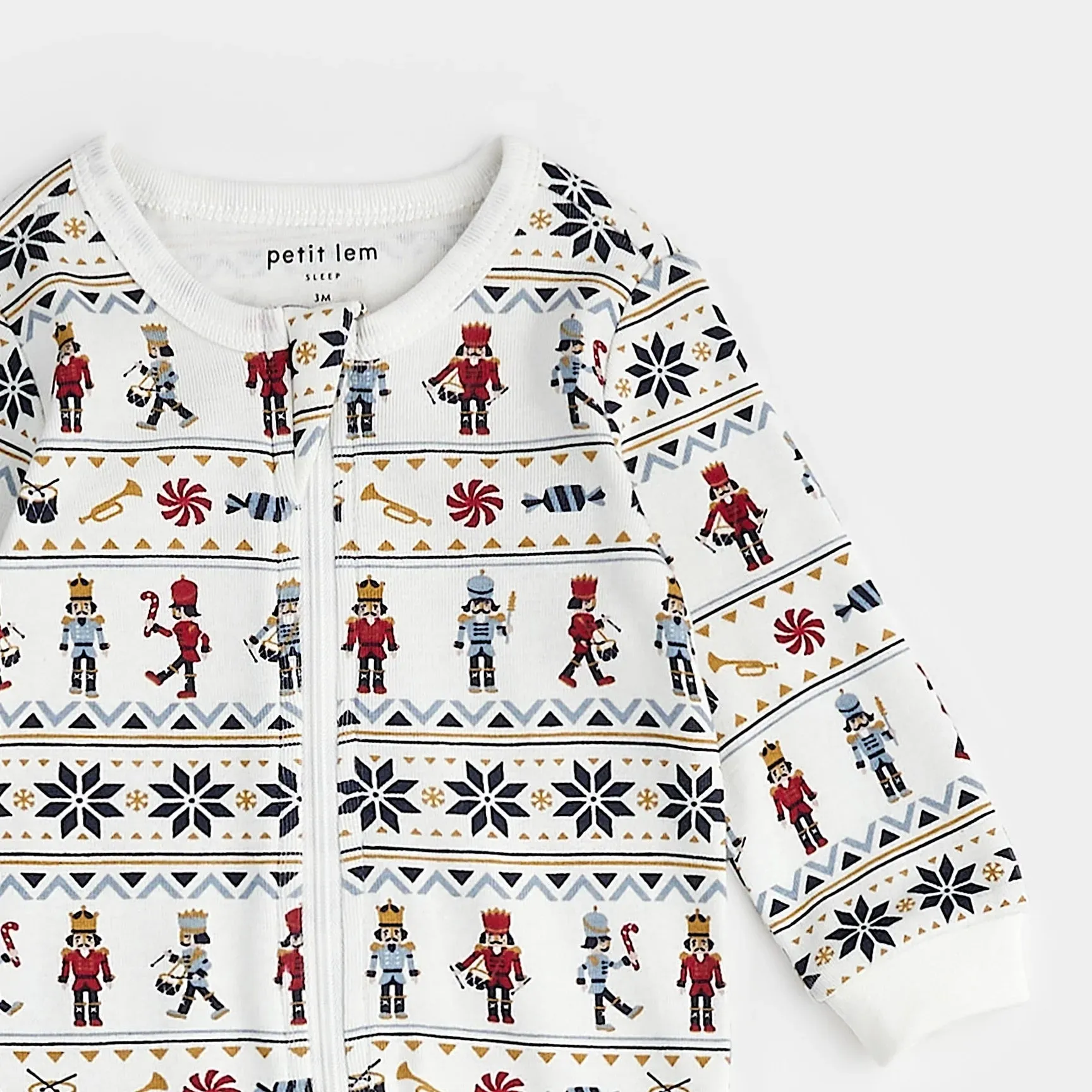 Petit Lem Nutcracker Fair Isle Print Sleeper