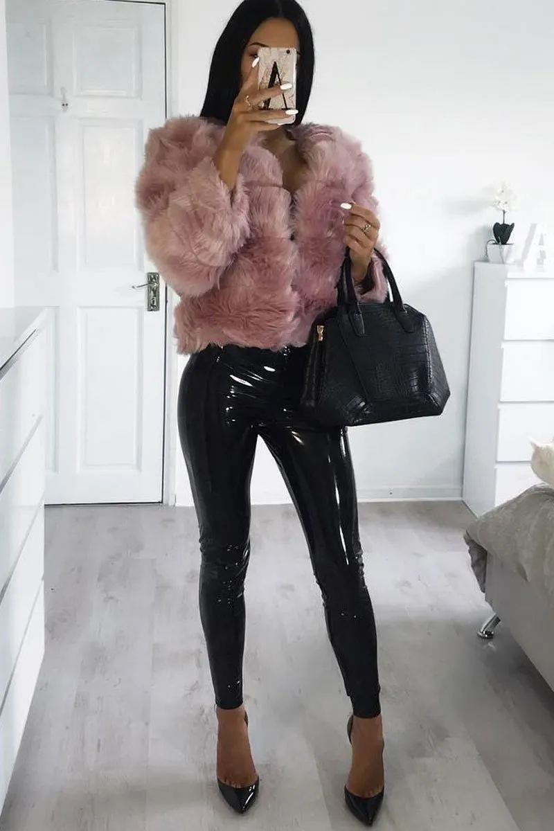 Pink Faux Fur Jacket - Estelle