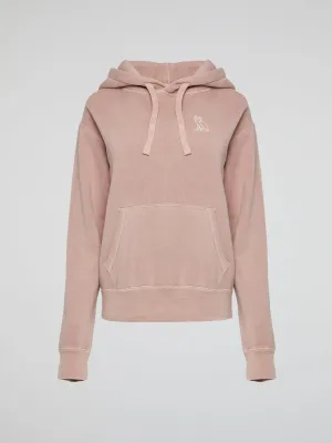 Pink Garment Dye Crop Top Hoodie