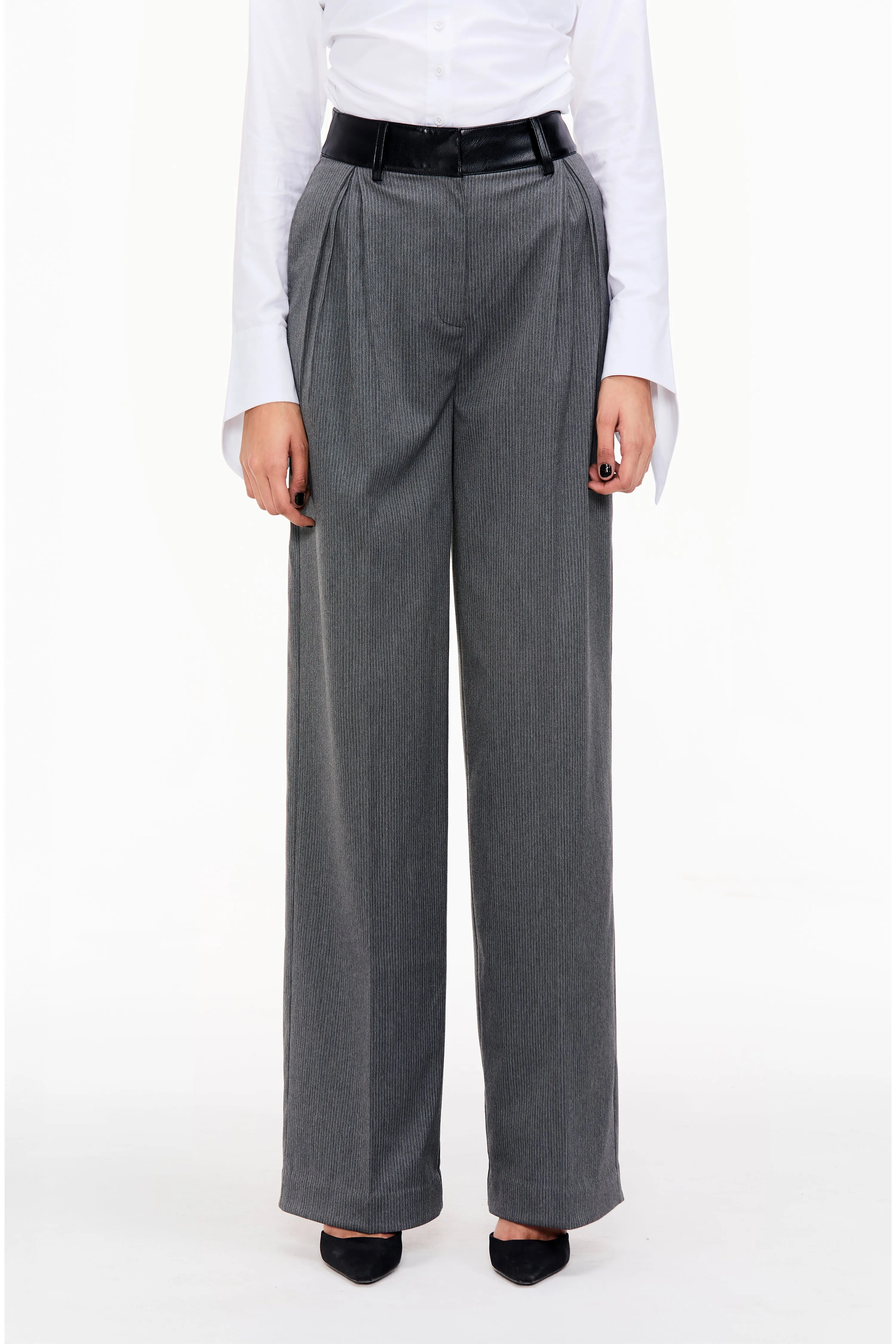Pinstripe Zip-Up Set