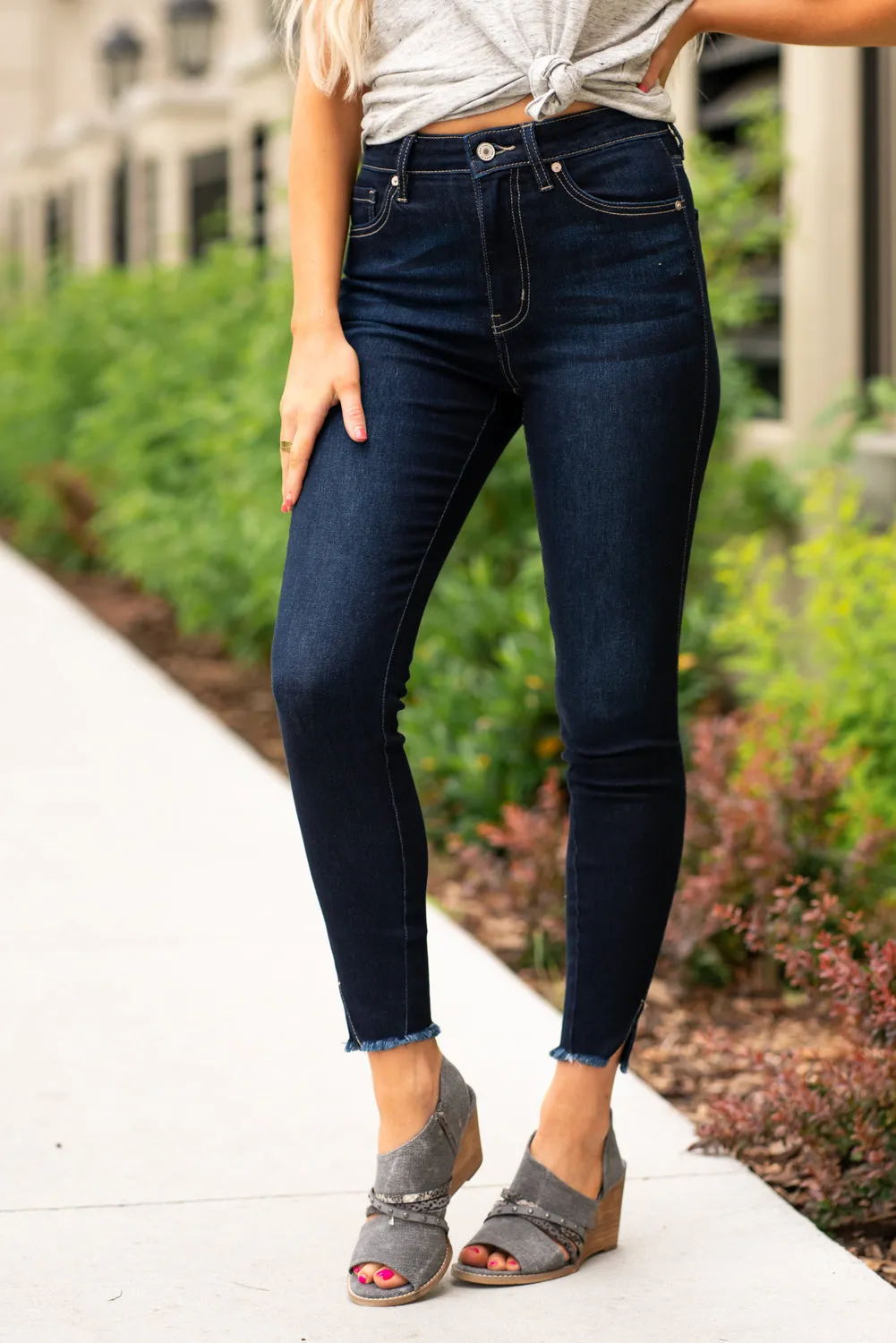 Plus Size Giselle High Rise Split Hem Skinny