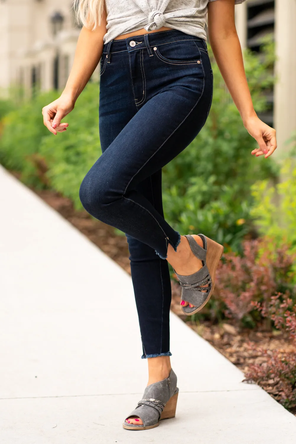 Plus Size Giselle High Rise Split Hem Skinny