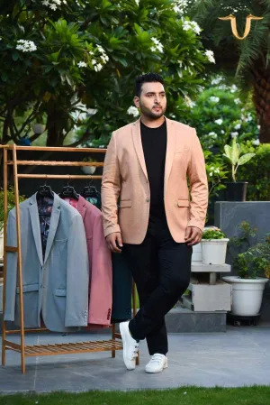 Plus Size of Orange Stretch Knitted Blazer