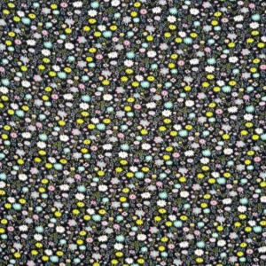 Printed Polar Fleece Floral Black