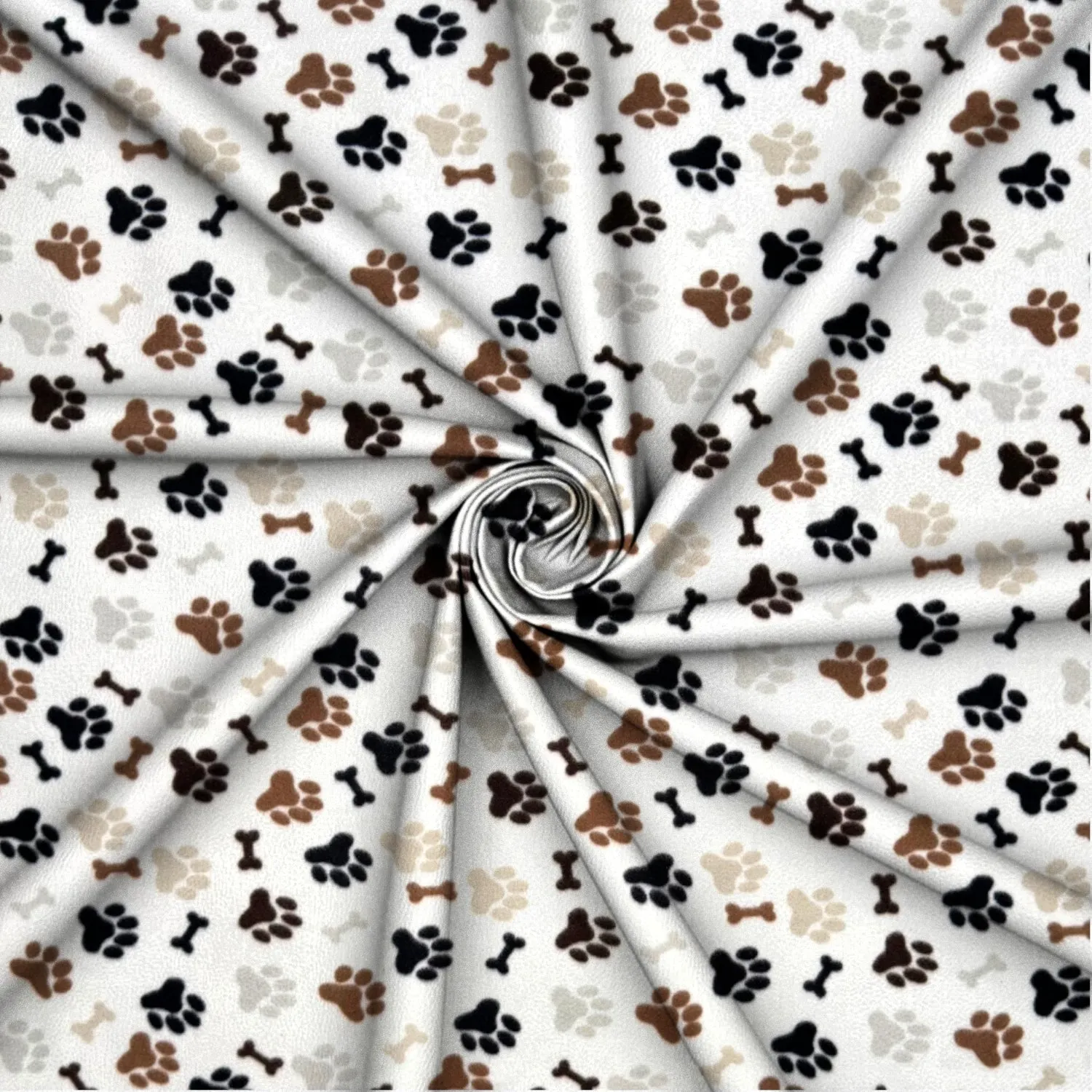 Printed Polar Fleece Pawz White