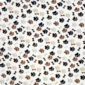 Printed Polar Fleece Pawz White