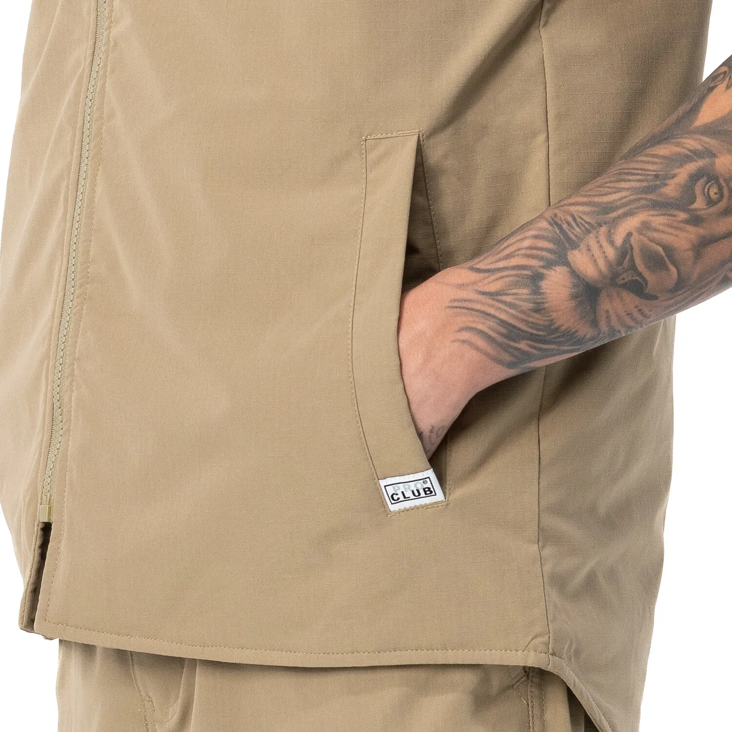 Pro Club Men's Heavyweight Work Vest - Khaki