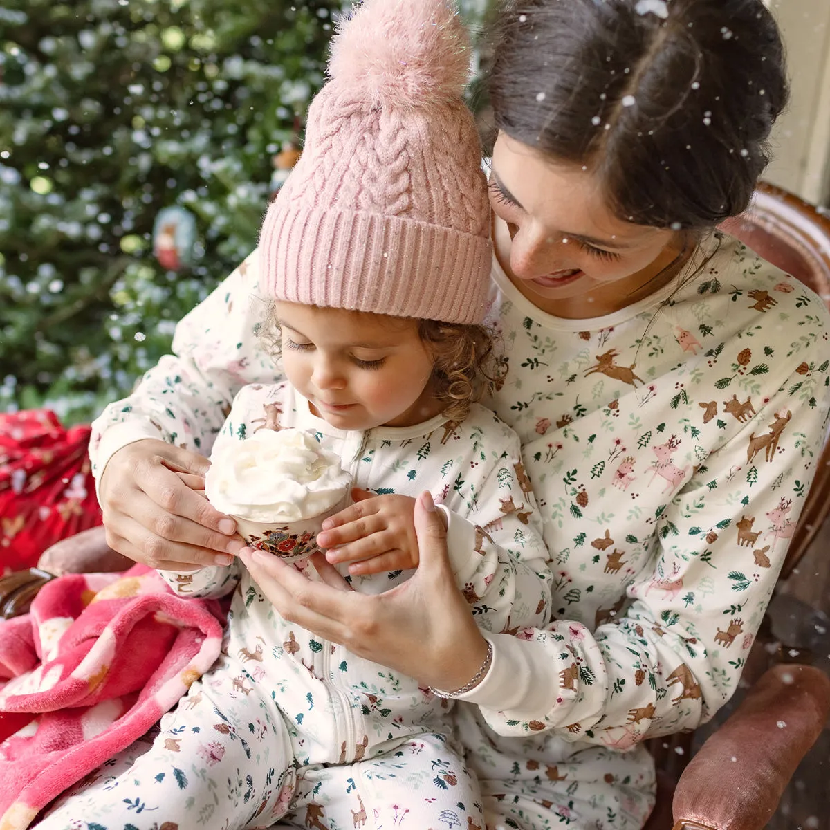 Pyjama des fêtes crème en jersey à motifs de rennes, bébé