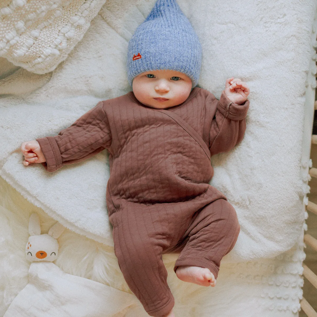 Pyjama une-pièce en jersey matelassé, naissance  || One-piece pajamas in quilted fabric, newborn