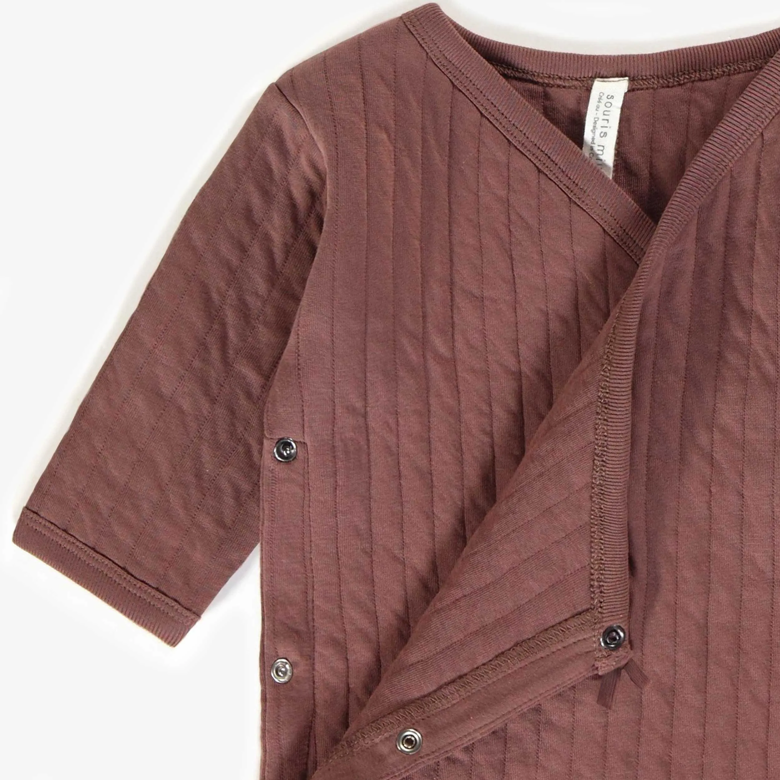Pyjama une-pièce en jersey matelassé, naissance  || One-piece pajamas in quilted fabric, newborn