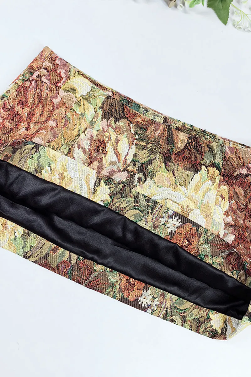 QT3253 Floral Testured Mini Skirt Dress