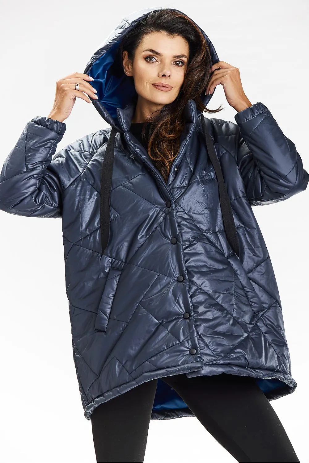 Quilted Hooded Jacket with Belt