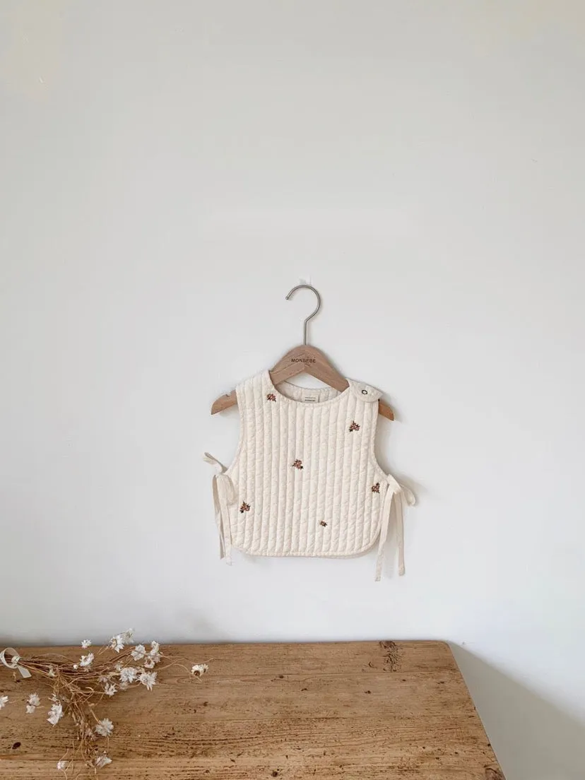 Quilted Vest with embroidery