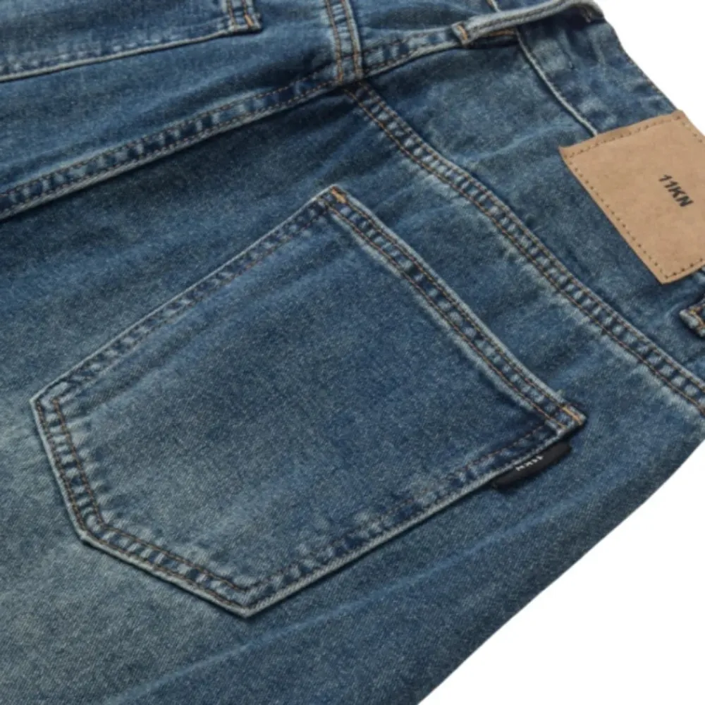 "Solid Color Distressed Baggy" Jeans