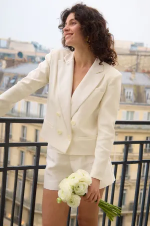 "The Tori" - Crop Blazer (Cream)