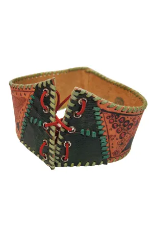 Rare 1970s Char Hand painted Corset Belt