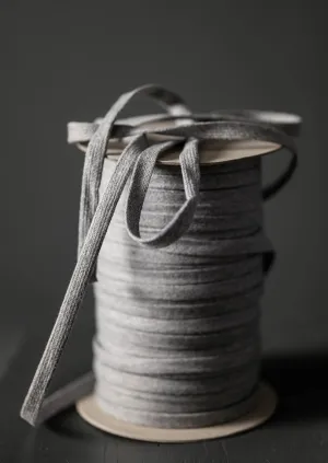 Recycled Cotton 10mm Drawstring. Grey Marl