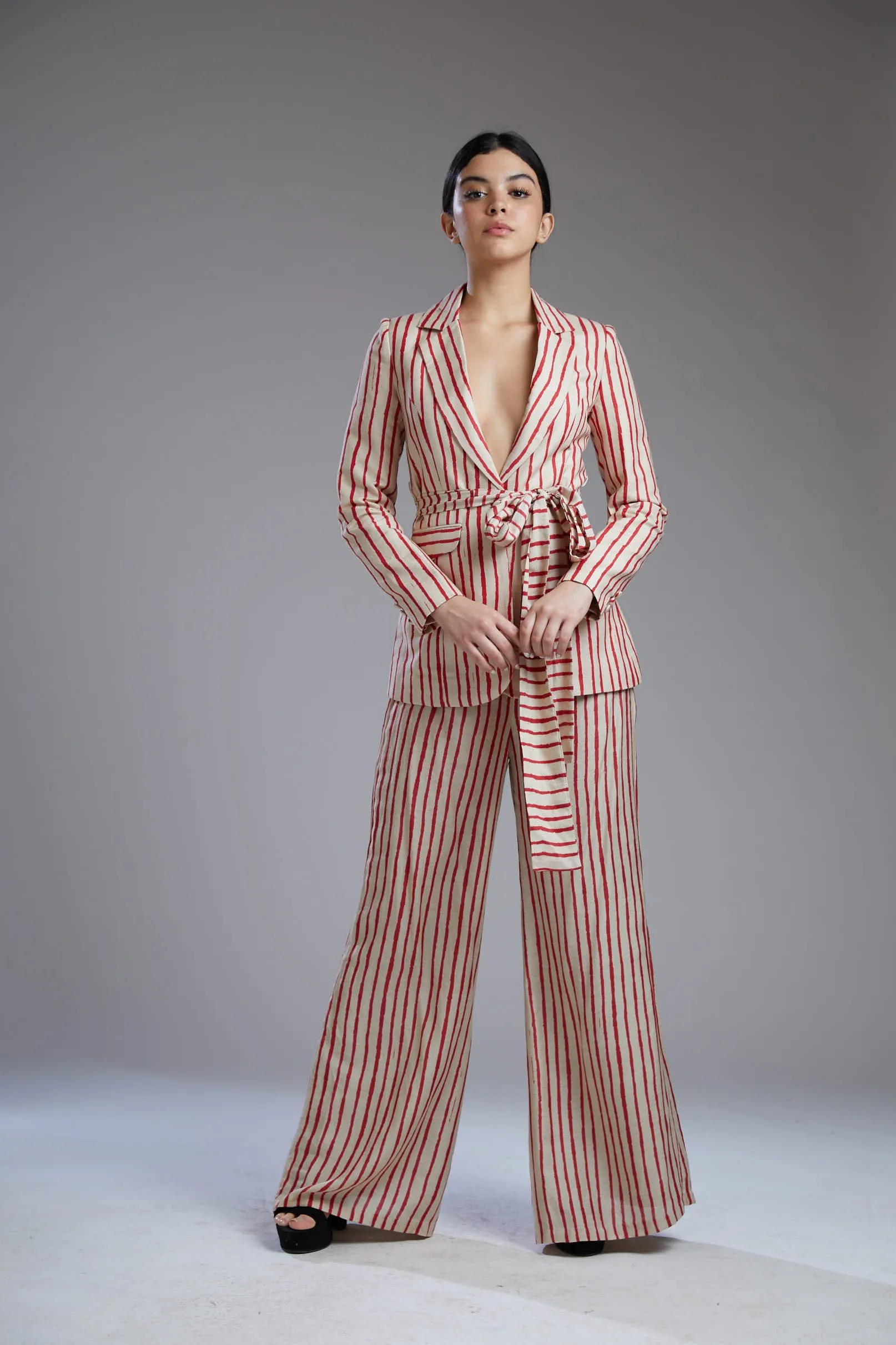 Red & White Striped Coat