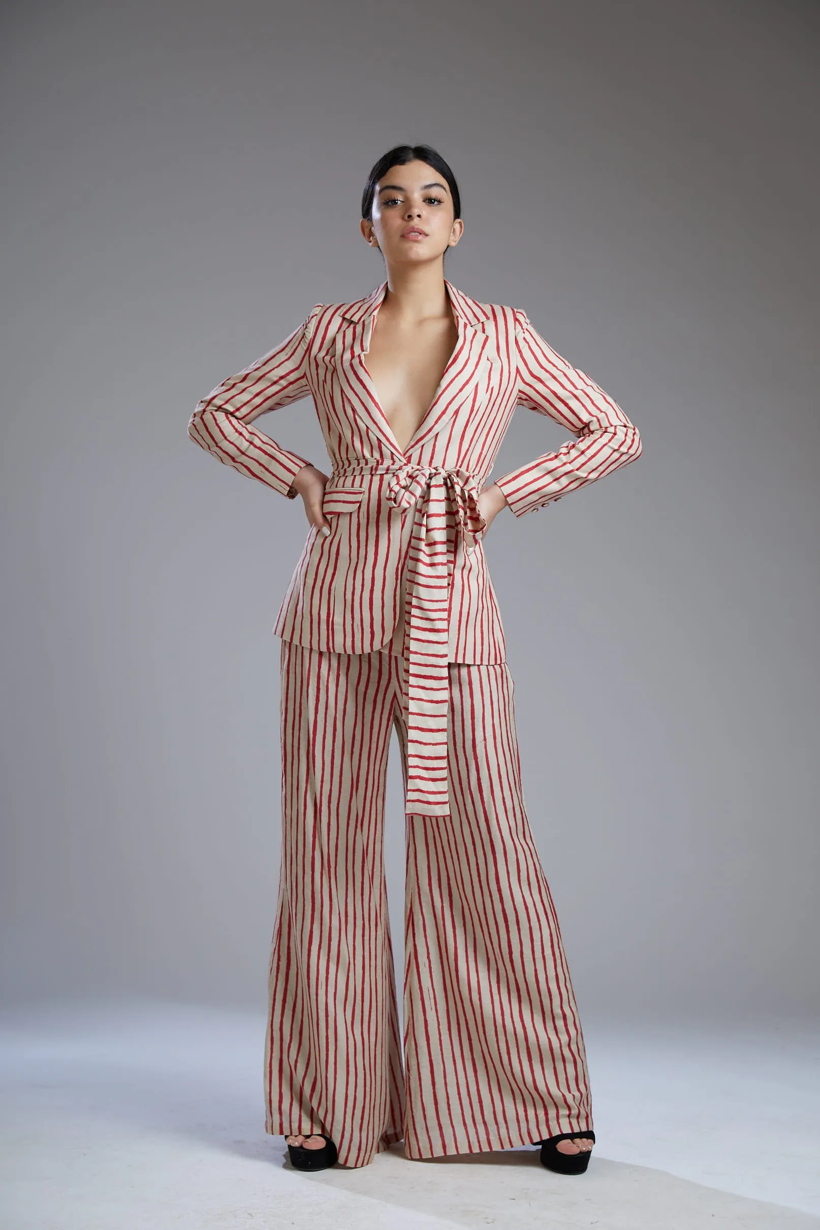 Red & White Striped Coat