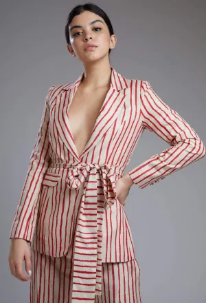 Red & White Striped Coat