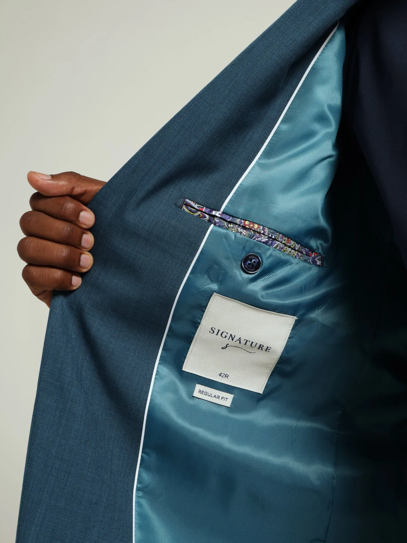 Regular Essential Suit Jacket - Teal