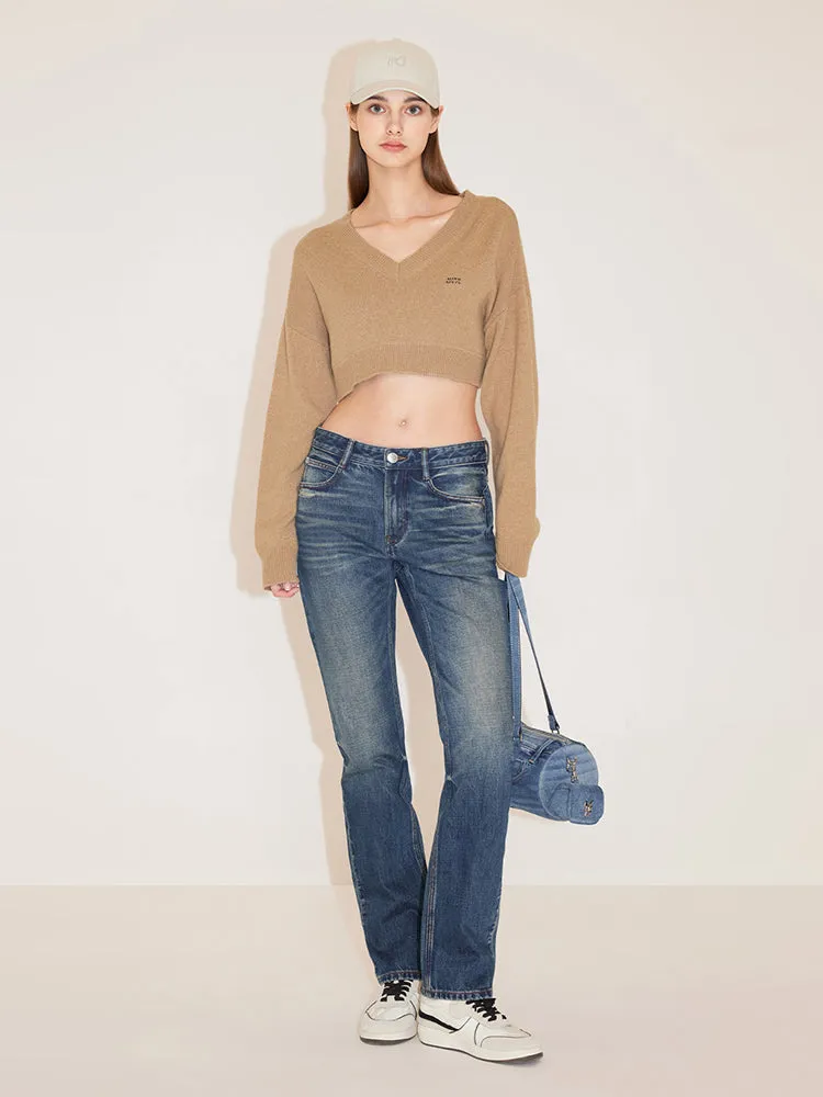 Ripped Straight Fit Jeans