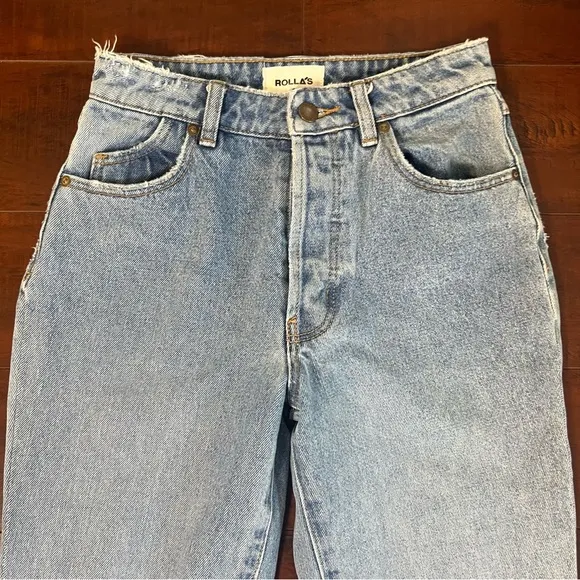 ROLLA’S Denim Classic Straight In 90s Blue High Rise Regular Fit Jeans Size 24