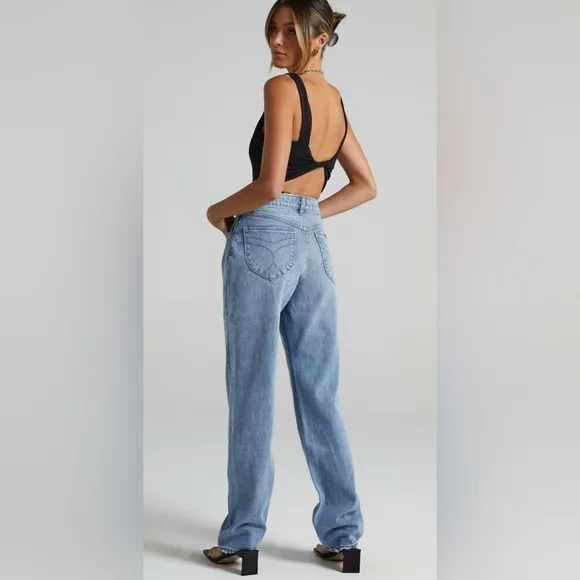 ROLLA’S Denim Classic Straight In 90s Blue High Rise Regular Fit Jeans Size 24