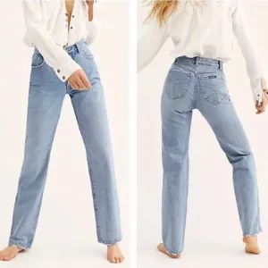 ROLLA’S Denim Classic Straight In 90s Blue High Rise Regular Fit Jeans Size 24