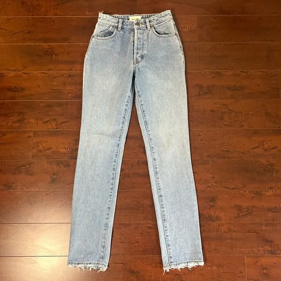 ROLLA’S Denim Classic Straight In 90s Blue High Rise Regular Fit Jeans Size 24