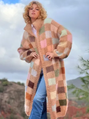 Rose Carmine Coat Pixels Multi Beige