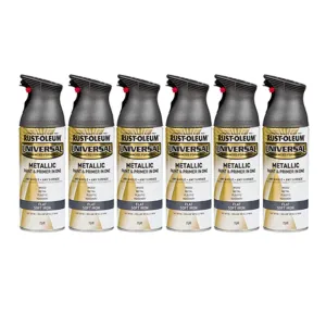 Rust Oleum Universal Flat Metallic Spray Paint | 302105 FLAT SOFT IRON |  6 Cans