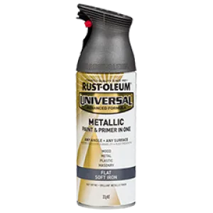 Rust Oleum Universal Flat Metallic Spray Paint | 302105 FLAT SOFT IRON