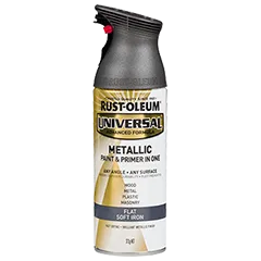 Rust Oleum Universal Flat Metallic Spray Paint | 302105 FLAT SOFT IRON