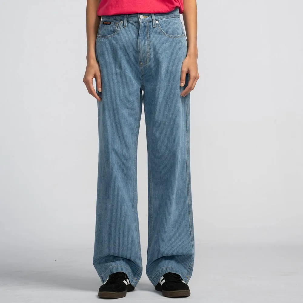Santa Cruz Womens Pant Classic Baggy Jeans - Blue Stripe