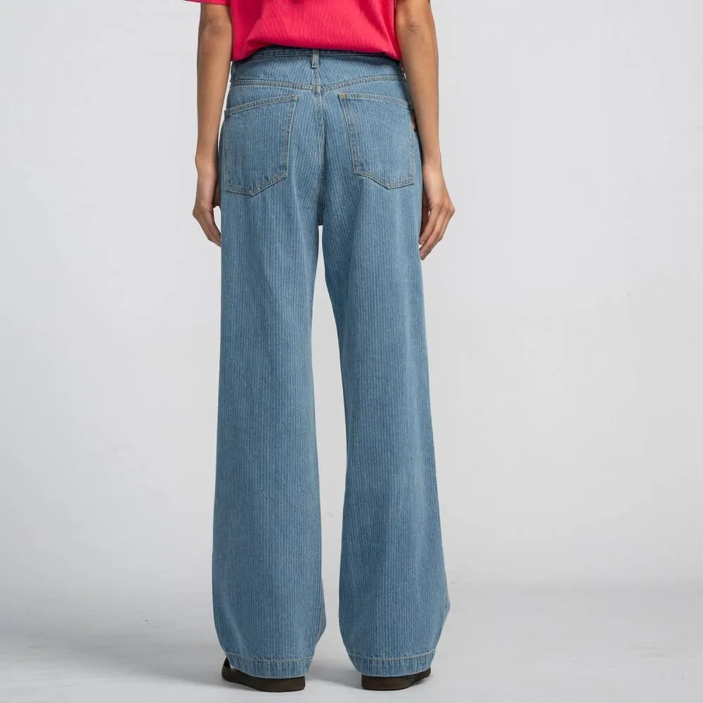 Santa Cruz Womens Pant Classic Baggy Jeans - Blue Stripe