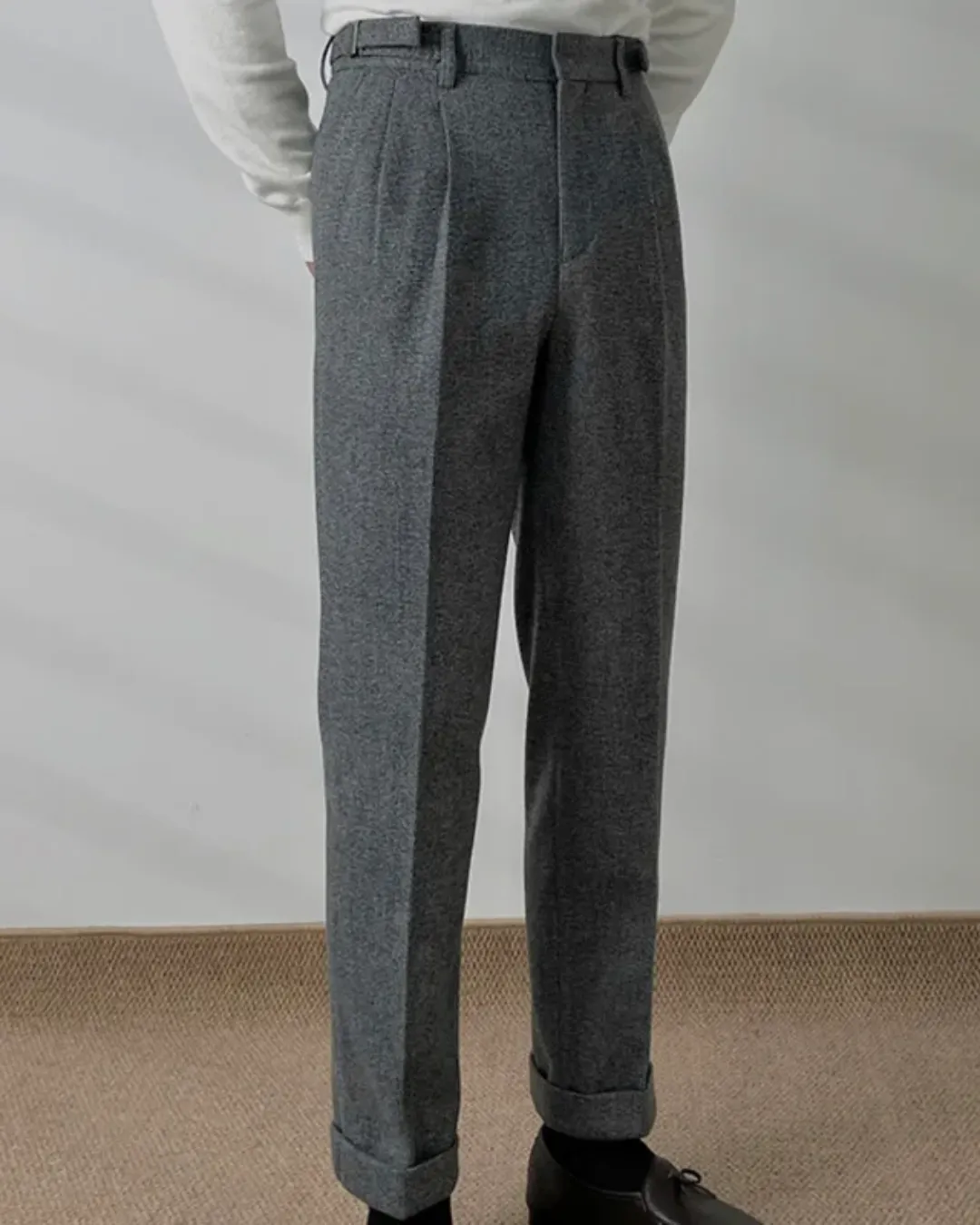 Saville - Textured Pleated Trousers