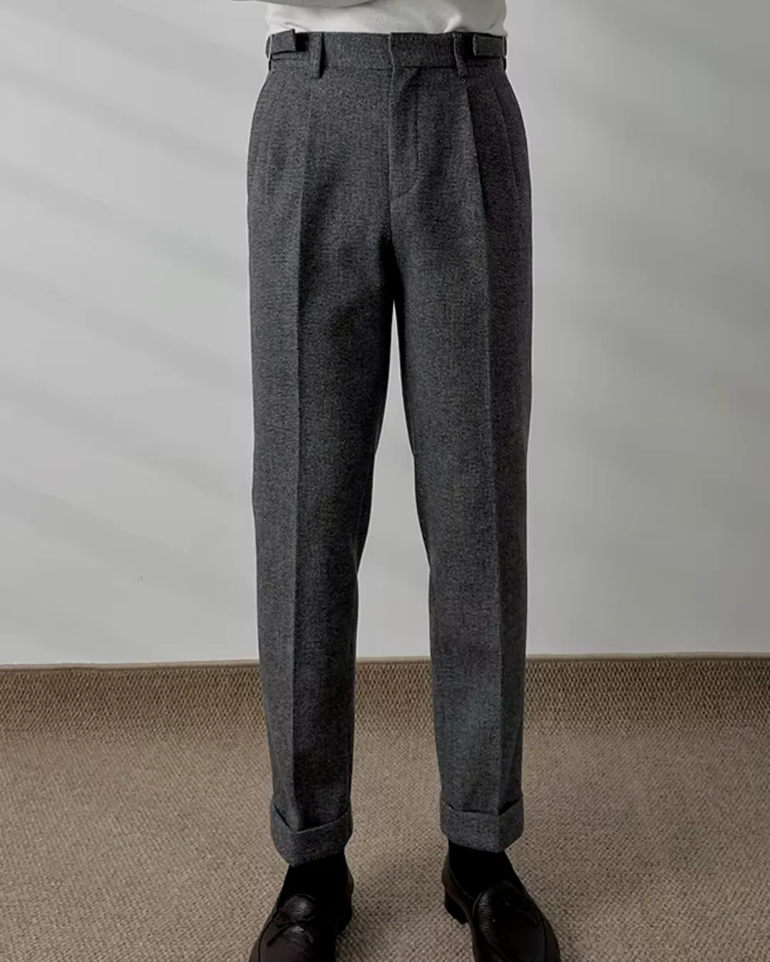 Saville - Textured Pleated Trousers