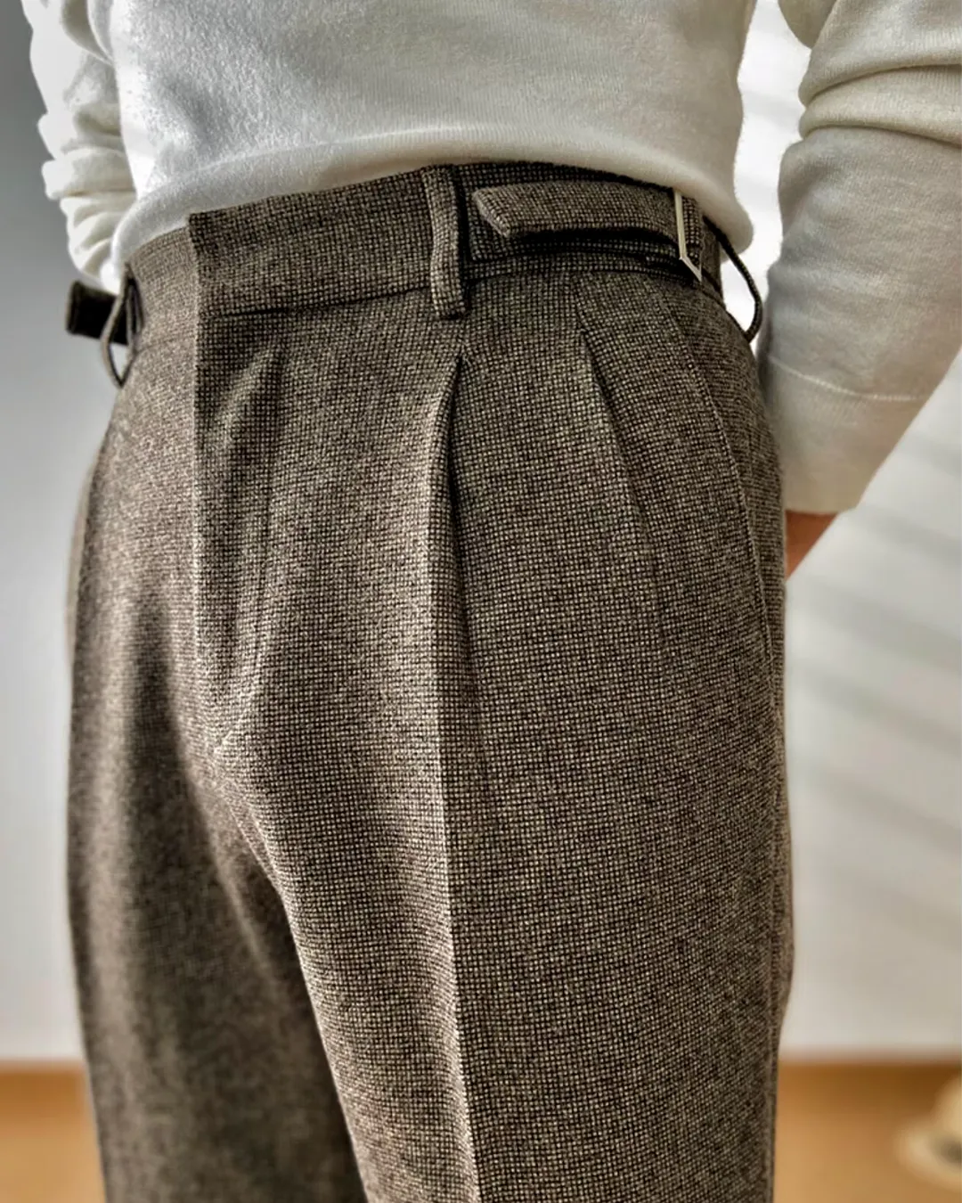 Saville - Textured Pleated Trousers