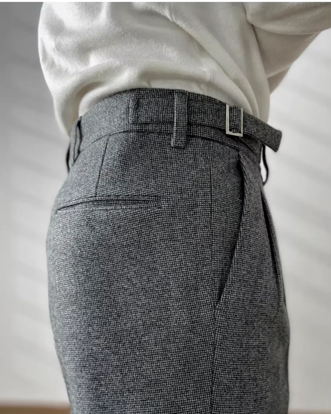 Saville - Textured Pleated Trousers