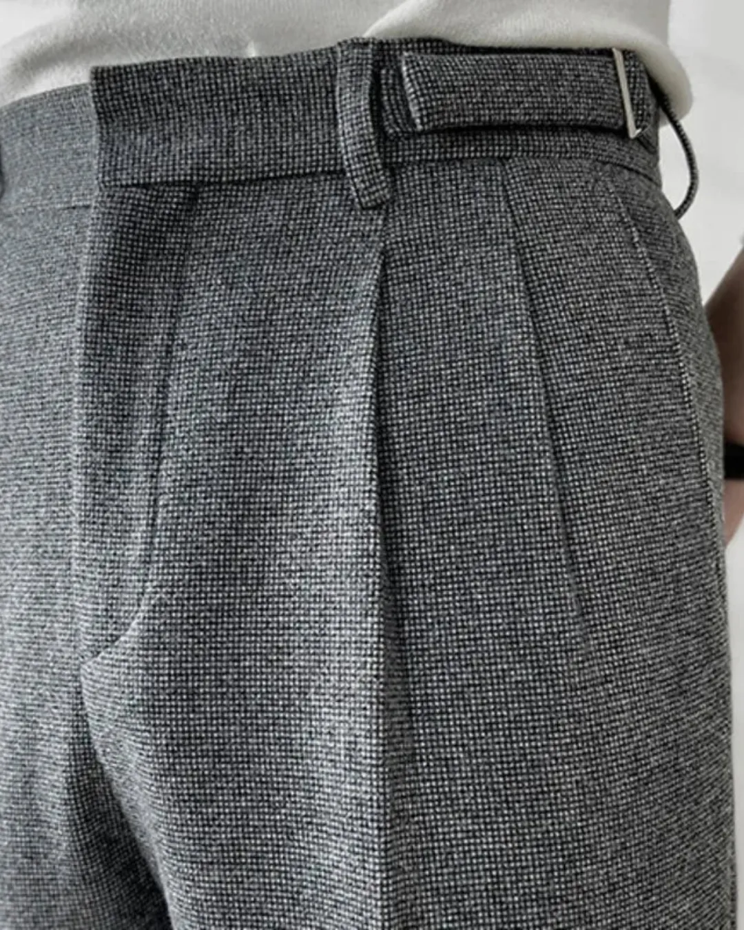 Saville - Textured Pleated Trousers