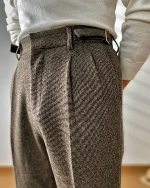 Saville - Textured Pleated Trousers