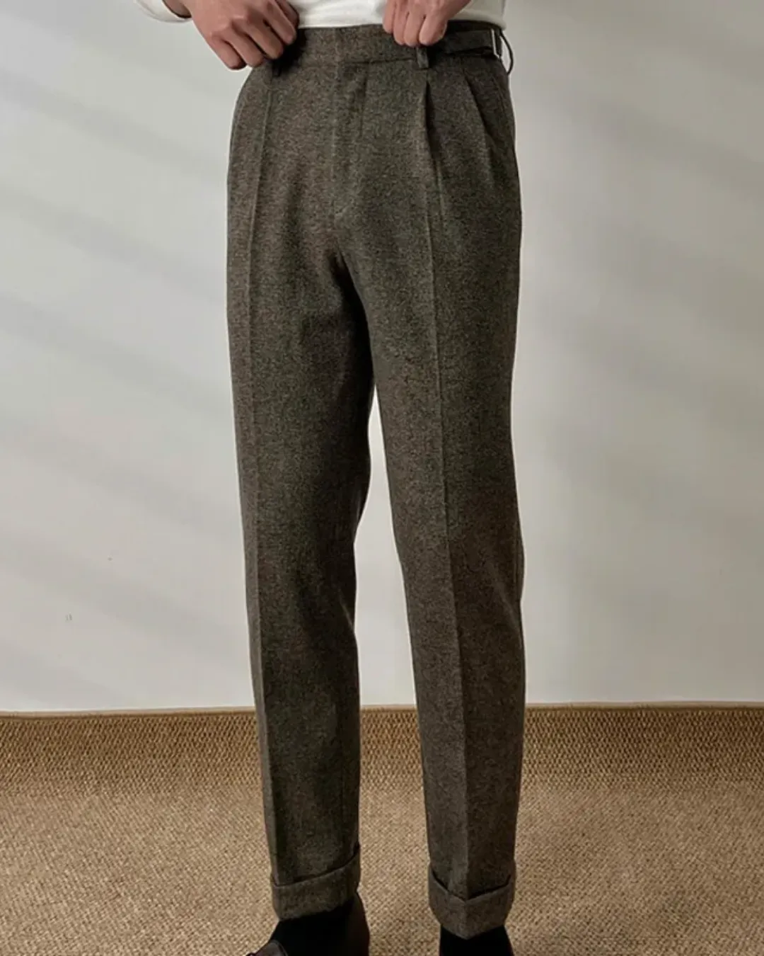 Saville - Textured Pleated Trousers