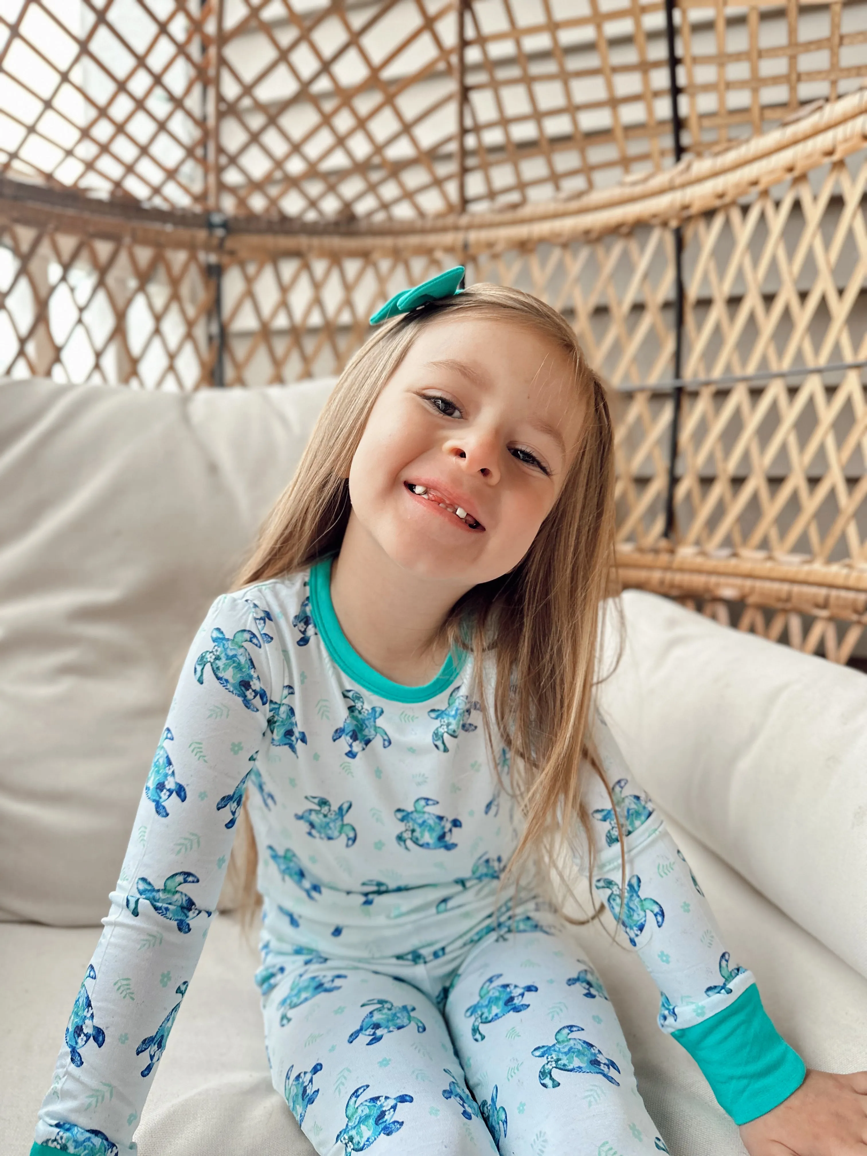 Sea of Turtles | Two-Piece Bamboo Long Sleeve Toddler & Kids Pajamas